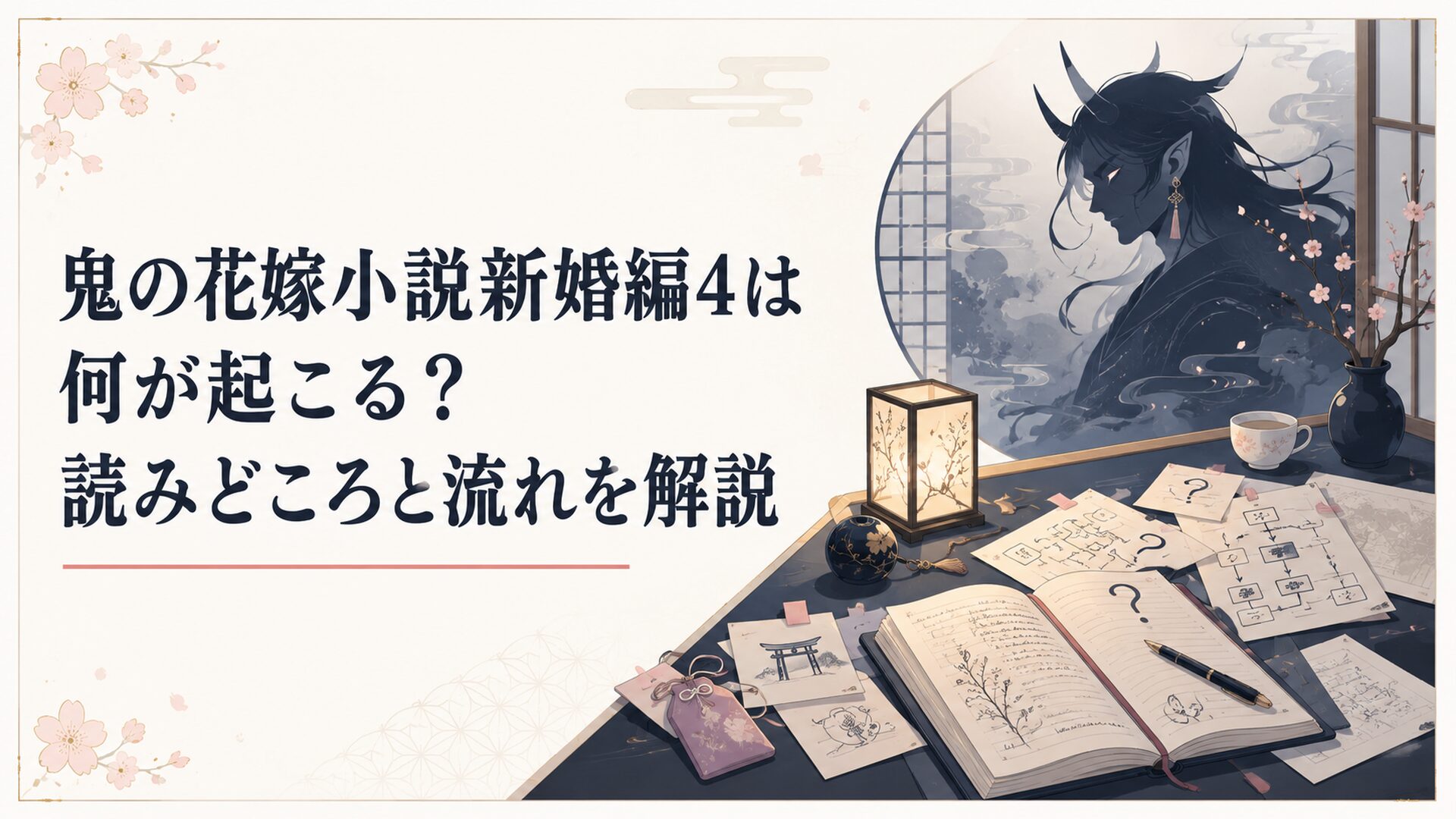 玲夜にそっくりな鬼の影と柚子の不安を象徴する和風ファンタジーの机上考察シーン